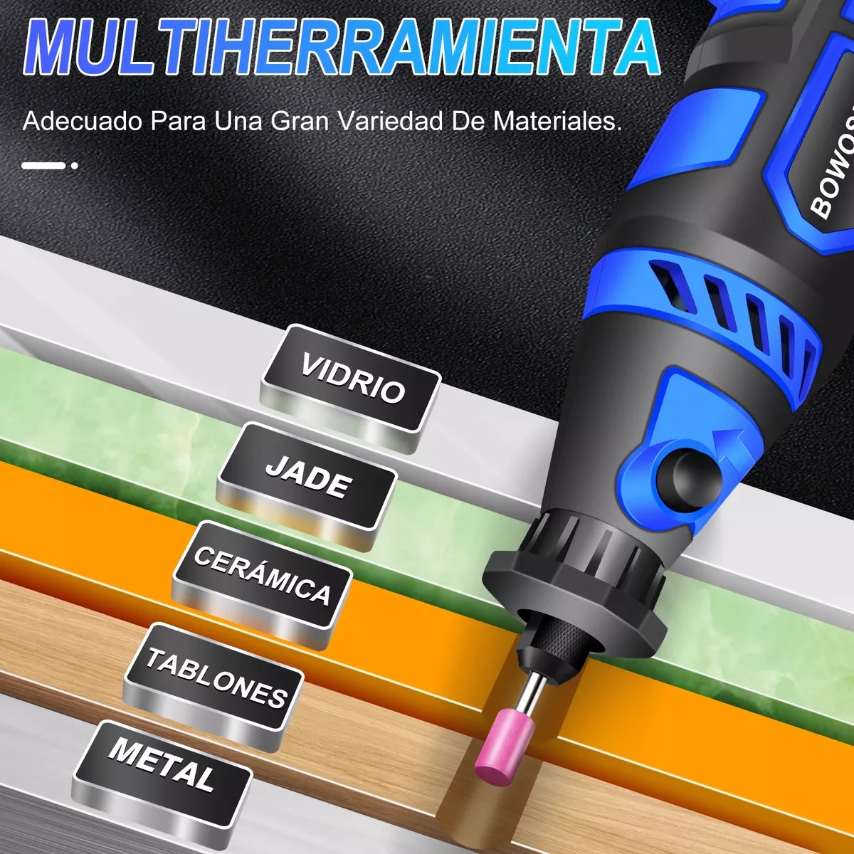 Mini Taladro Mototool Para Cortar Lijar Pulir Azul Rey /Negro.