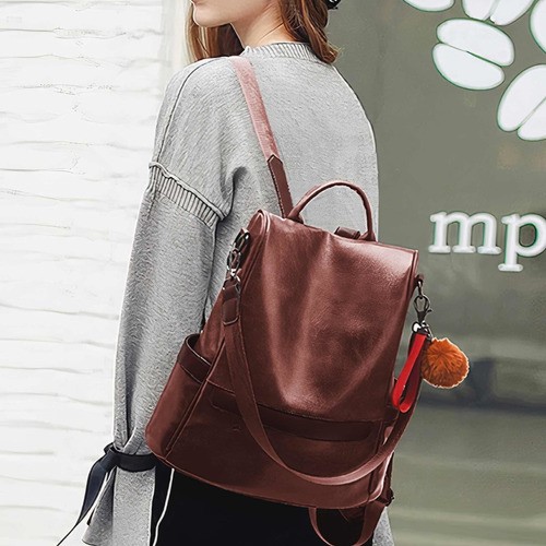 Mochilas Antirrobo Para Mujer Moda Mochila Cafe