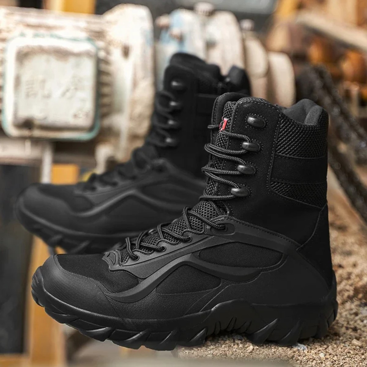 Botas zapato tácticas negro ligera ejército hombre botines malla transpirable senderismo escalada.