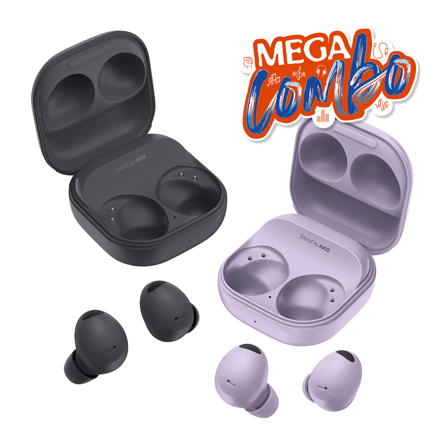 Bundle Samsung Galaxy Buds 2 Pro R510 Negro Y Violeta.