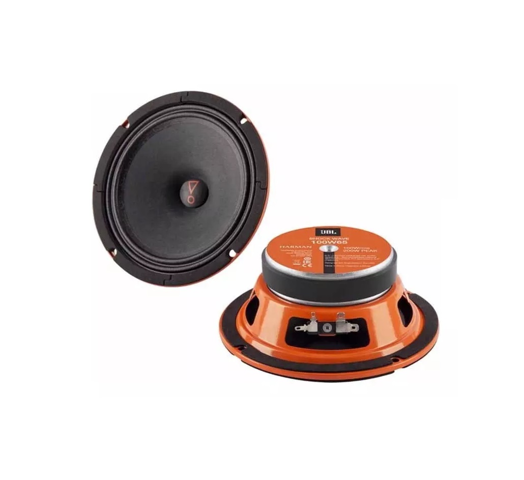 Par de Bocinas 6.5 Pulgadas Medio Rango JBL Shockwave 100W65 100W Rms Para Auto, Color Negro