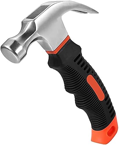mini-martillo-manual-mango-comfort-grip-antideslizante-herramienta-portatil-clavijas-saca-clavos-resistente-chico-16-cm-negro-naranja