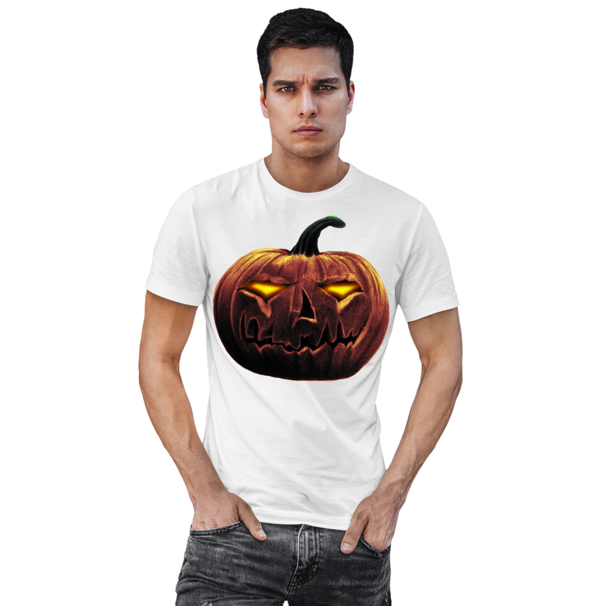 Playera Hombre Ideal Halloween Día de muertos y todo el año Calabaza Calavera 