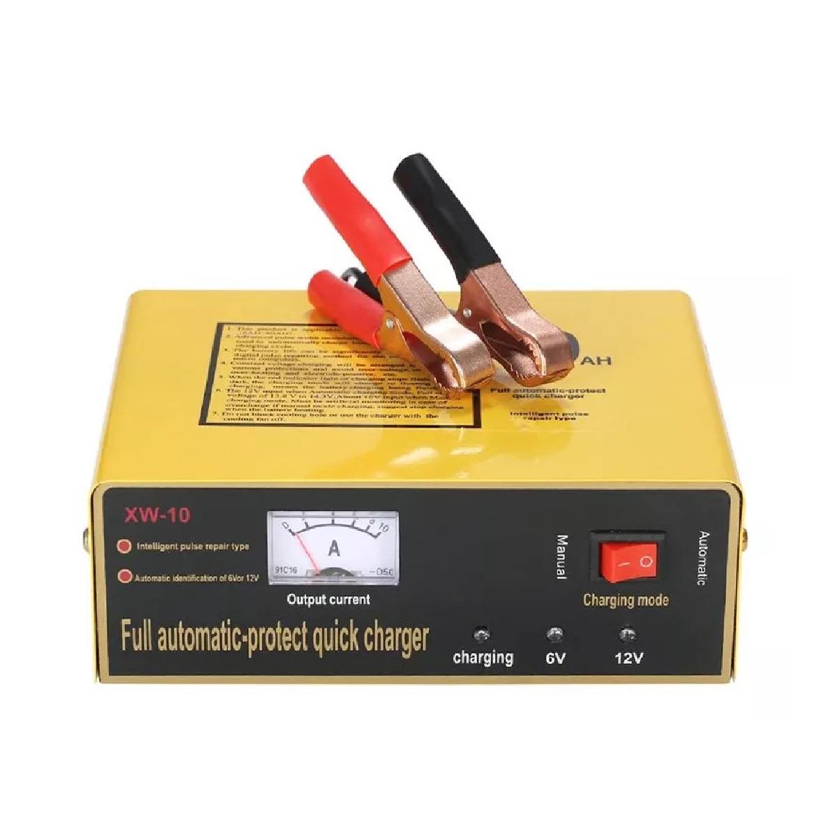 6v/12v 80ah Cargador De Batería De Coche Inteligente Amarillo.
