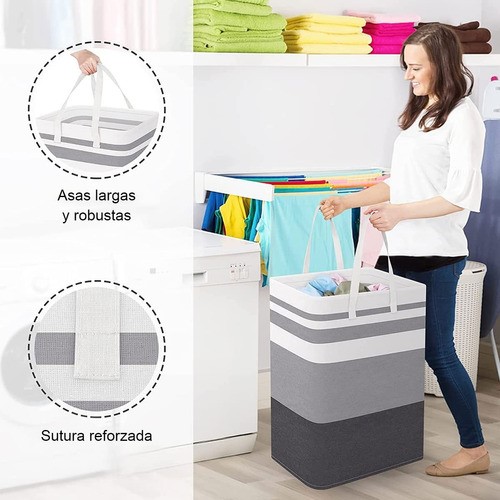 Cestos Ropa Sucia Lavandería Plegable Para Baño 75l,2 Piezas.