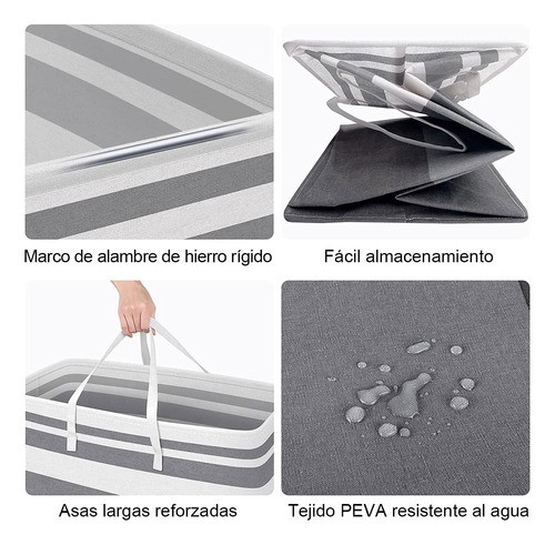 Cestos Ropa Sucia Lavandería Plegable Para Baño 75l,2 Piezas.