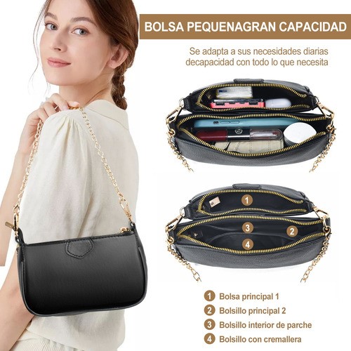 Bolsa 3 En 1 Moda Mujer Bandolera Crossbody Monedero Cartera