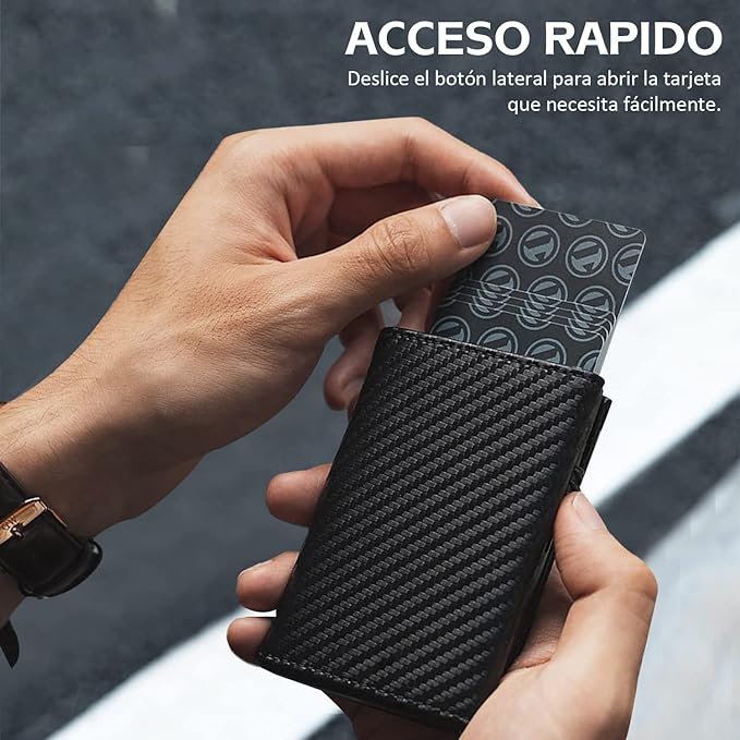 Porta Tarjetas Billeteras Tarjeteras Hombre Portatarjetas De Cuero