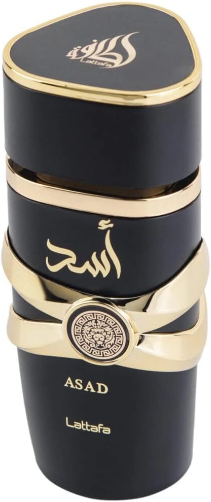 A Lattafa Asad Eau de Parfum Spray for Men, 3.4 Ounce.