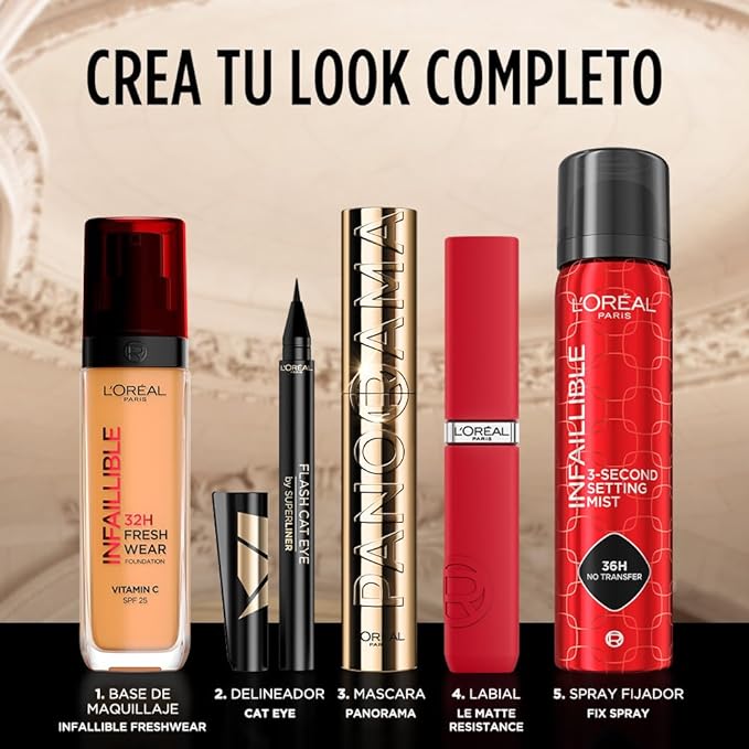 A L'Oréal Paris, mascara de pestañas voluminizadora Panorama lavable, Ojos visiblemente más grandes, 9.9ml.
