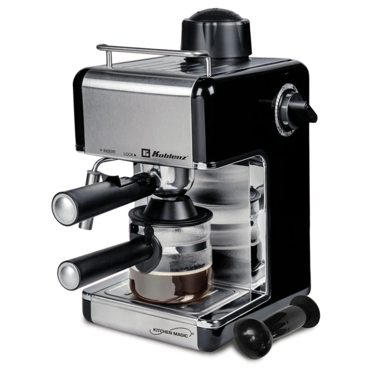 Cafetera Espresso Koblenz CKM-650 EIN 4 Tazas Negro/Acero Inox ENDY3*