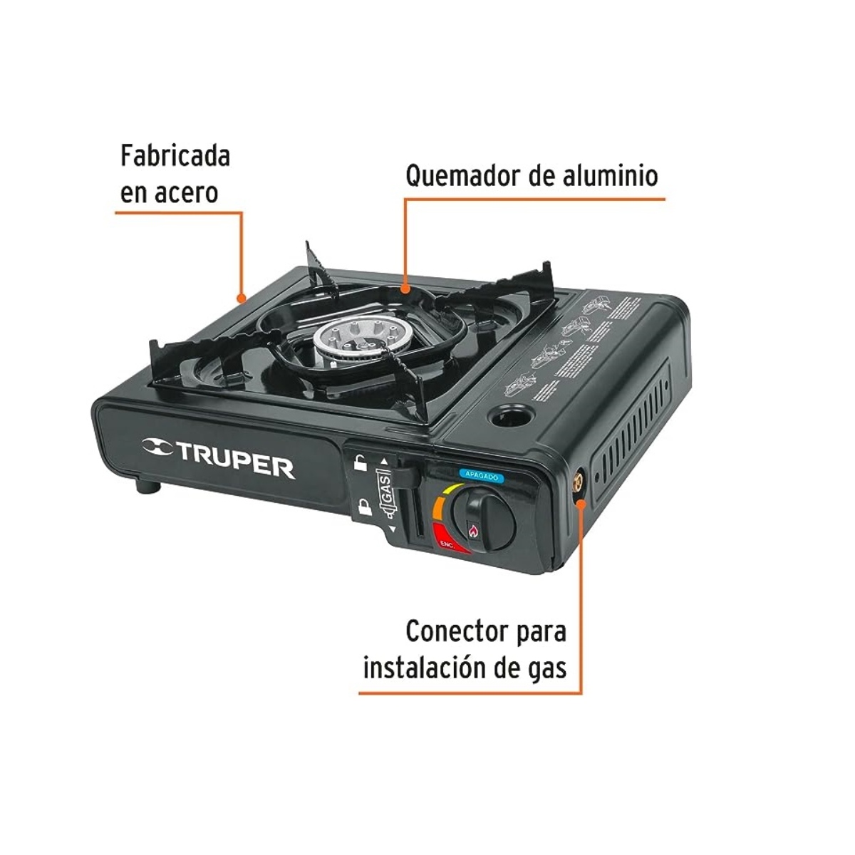 Parrilla / Estufa Portátil Truper ESPO-1 P/Gas Encendido Electrónico ENDY2.