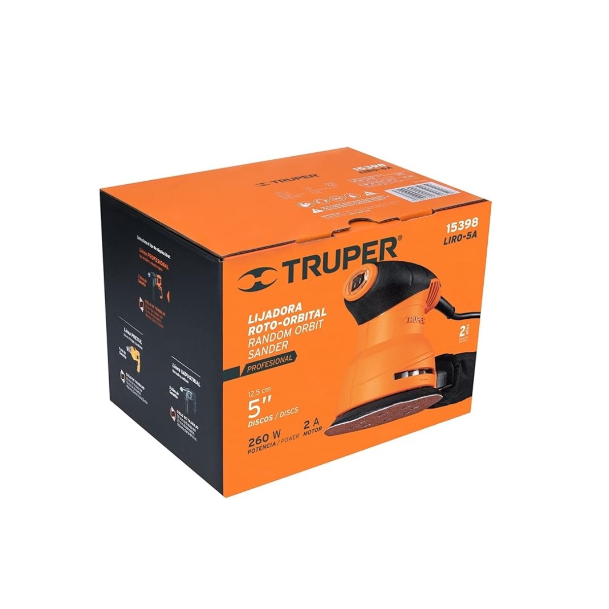Lijadora Roto Orbital 5" Truper Pro LIRO-5A 260W ENDY3.