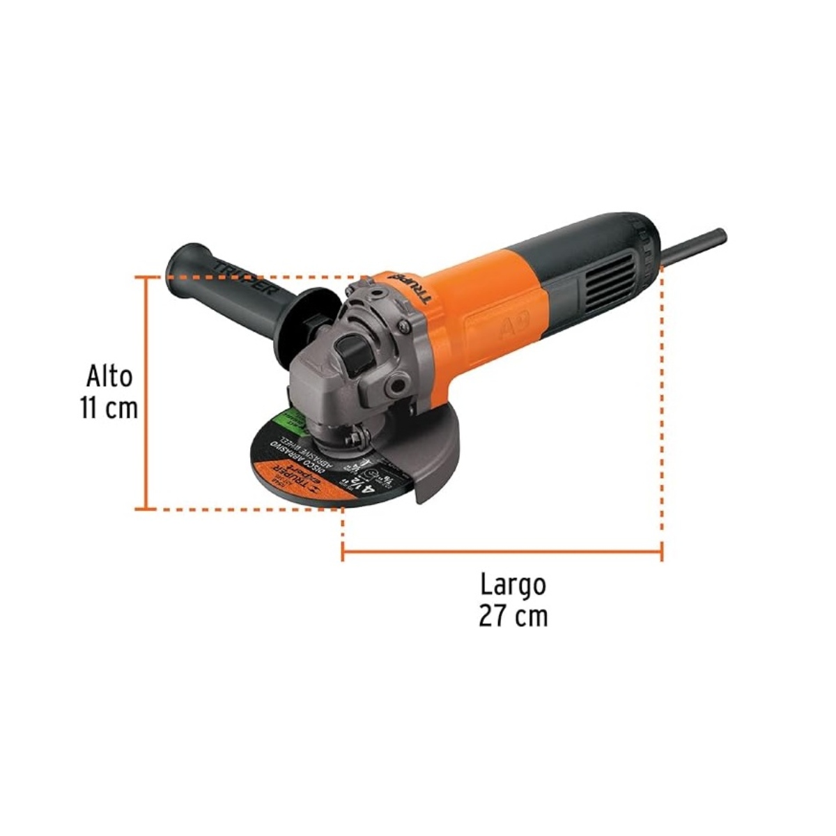 Esmeriladora Angular 4-1/2" Truper Pro 800W ENDY3.