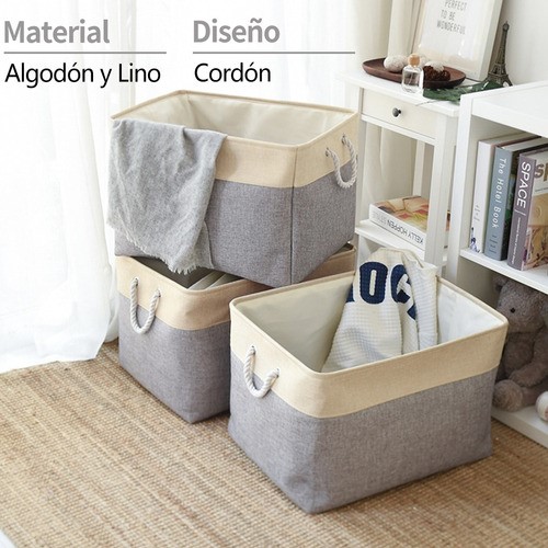 Canastas Organizadoras Plegables Con Asas, 3 Paquetes