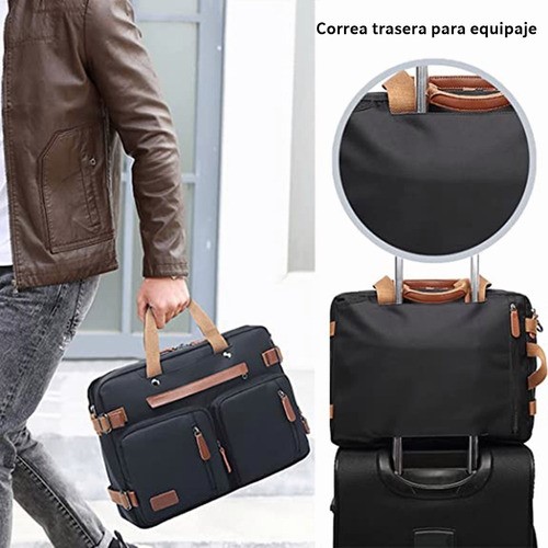 Mochila Maletín Bolso Mensajero 3 En 1 Para Laptop De 17.3in