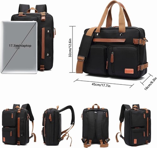 Mochila Maletín Bolso Mensajero 3 En 1 Para Laptop De 17.3in