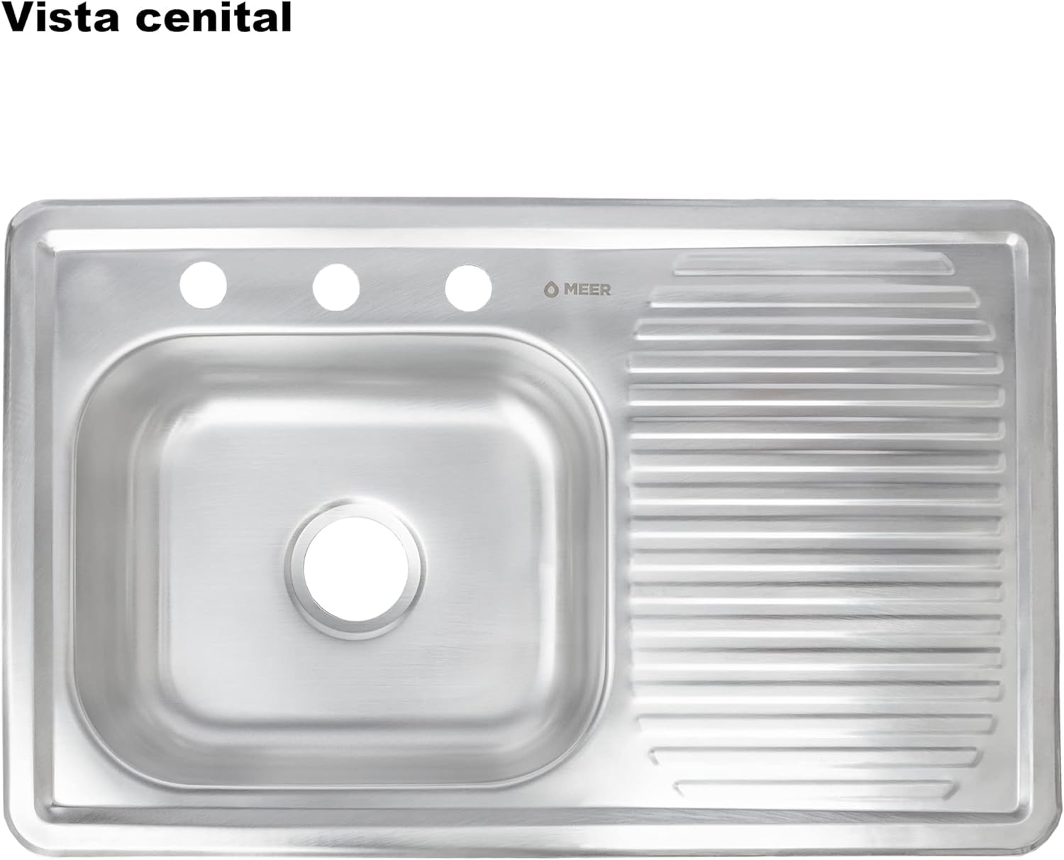 Tarja con Escurridero (Derecho) Con Mezcladora Flexible Para Fregadero y Todo lo Necesario para Instalación (80 cm x 50 cm x 15 cm).