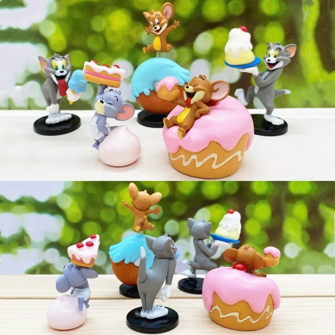 5 Figuras Colección T-ARTS Tom and Jerry Pastel Regalo
