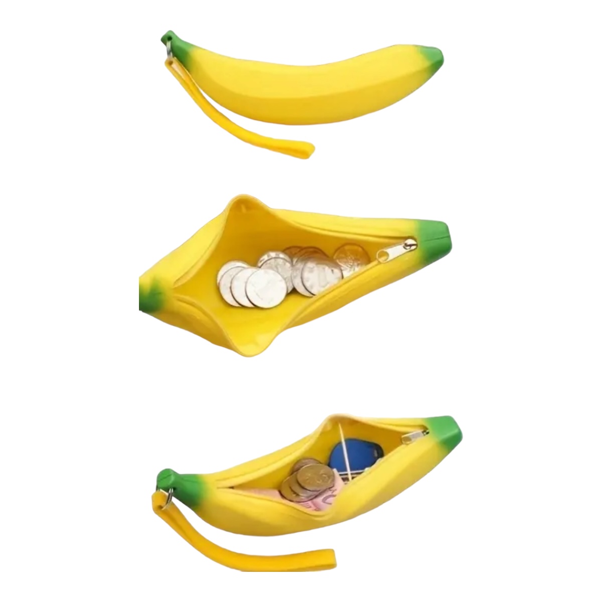 Monedero Silicon En Forma De Platano.