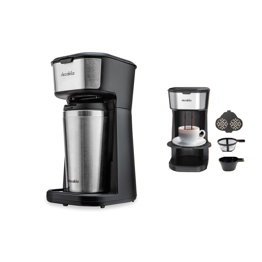CAFETERA PERSONAL CON VASO TÉRMICO DECAKILA KUCF002B.