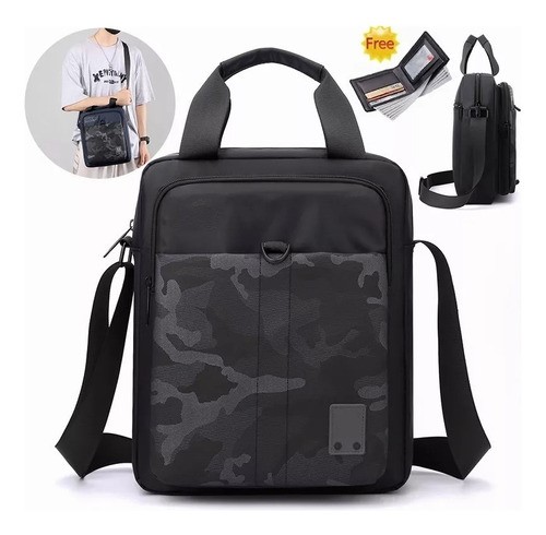 Bolso Mensajero Bandolera Hombre Gran Capacidad,1 Billetera