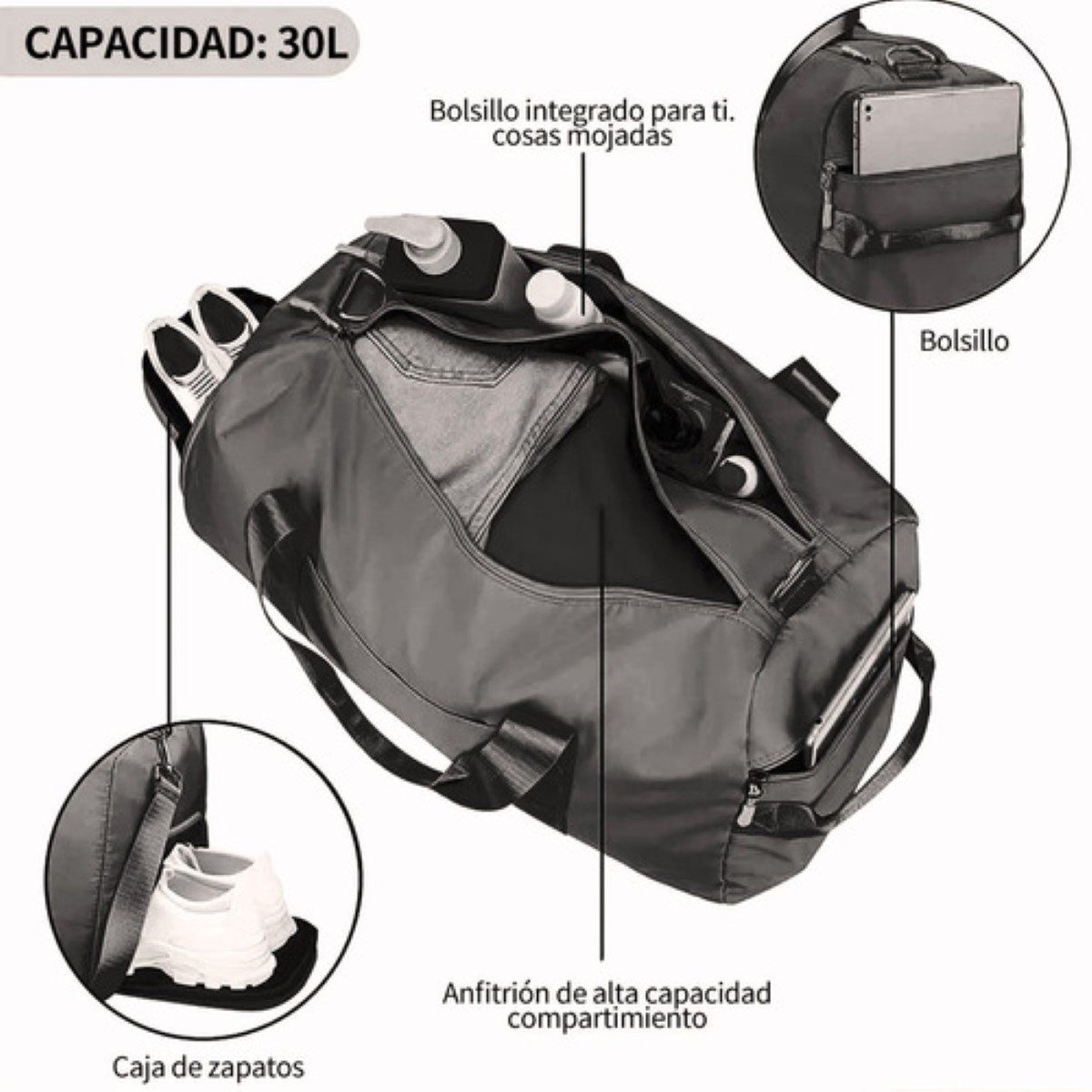 Maleta Deportiva Bolsa Gym Viaje Mochila Fitness Bag.