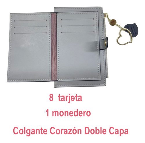 Cartera Tarjetero Mujer Cartera Con Llavero Y Pulsera - Doble Bolsillo Con Cremallera Para Mujer Regalo Mujer Moda