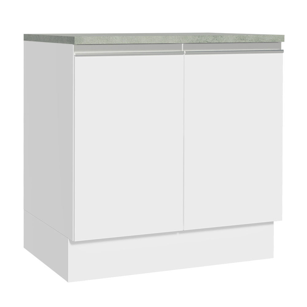 Gabinete Bajo Madesa Glamy 80cm 2 Puertas Blanco.