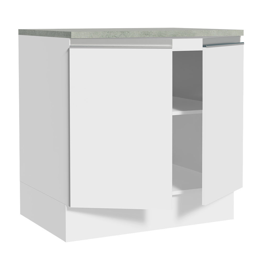 Gabinete Bajo Madesa Glamy 80cm 2 Puertas Blanco.