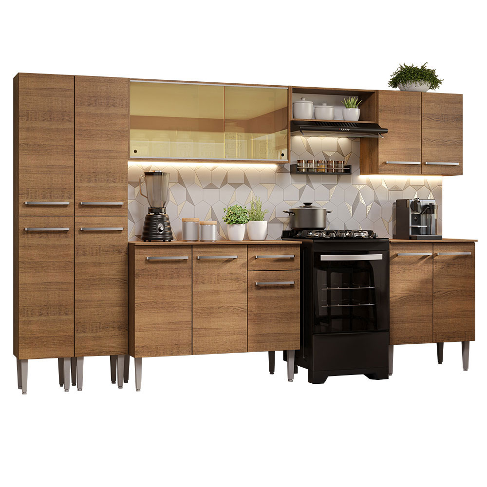 Mueble de Cocina Integral Madesa Emilly 293cm Marrón 05.