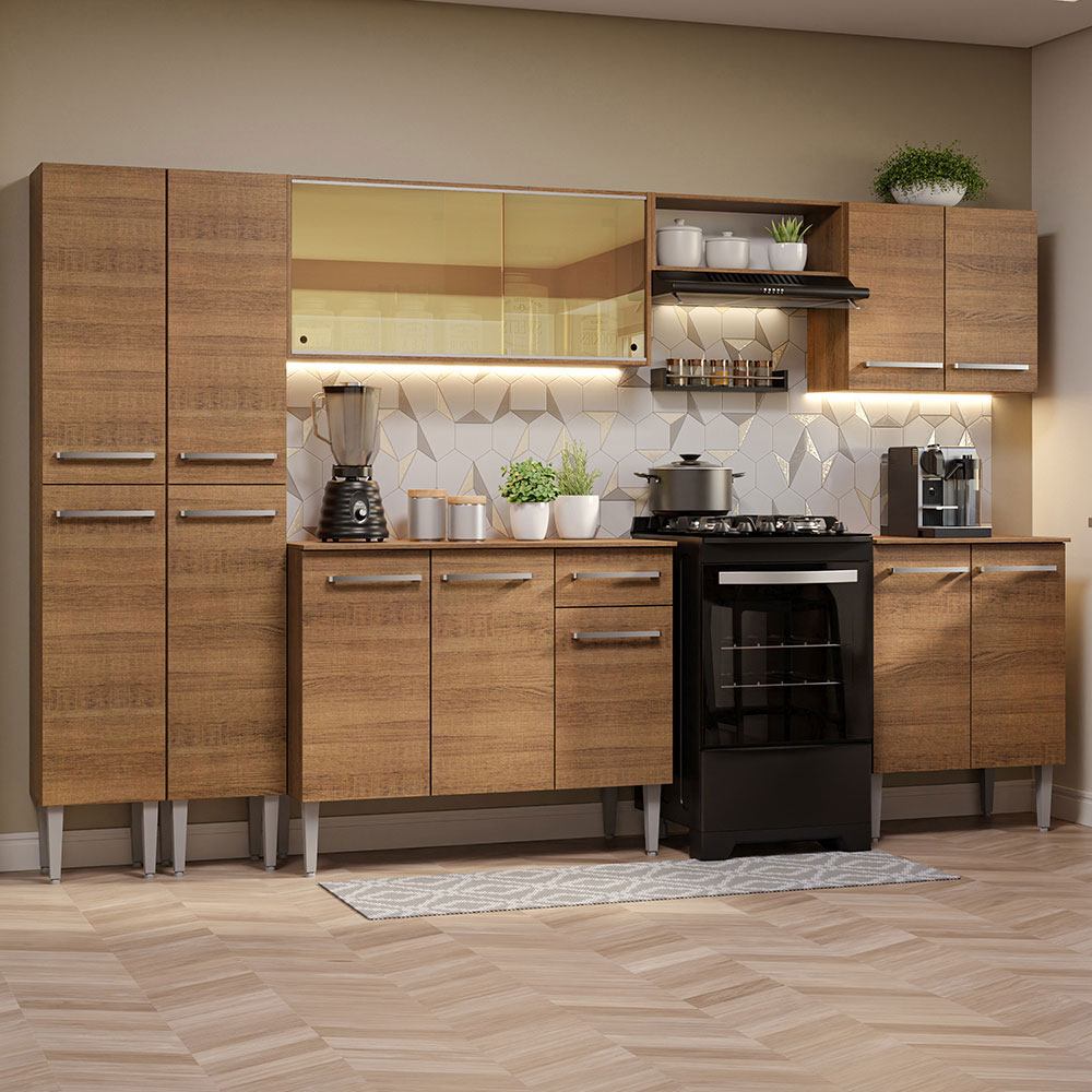 Mueble de Cocina Integral Madesa Emilly 293cm Marrón 05.