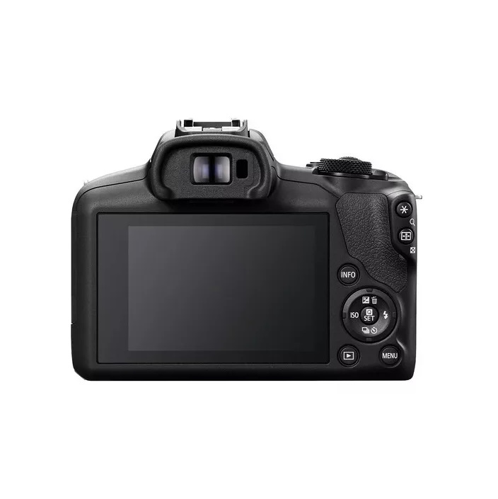 Camara Canon Mirrorless Modelo: R100 Kit 18-45mm, Con Lente Rf-s 18-45mm F4.5-6.3 ls St Color Negro .