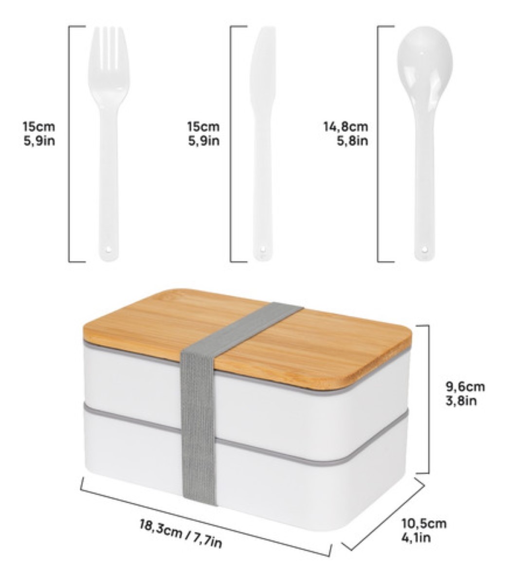 "Fiambrera Portátil Lunch Box Lonchera Gran Capacidad 1200ml Blanca  ".