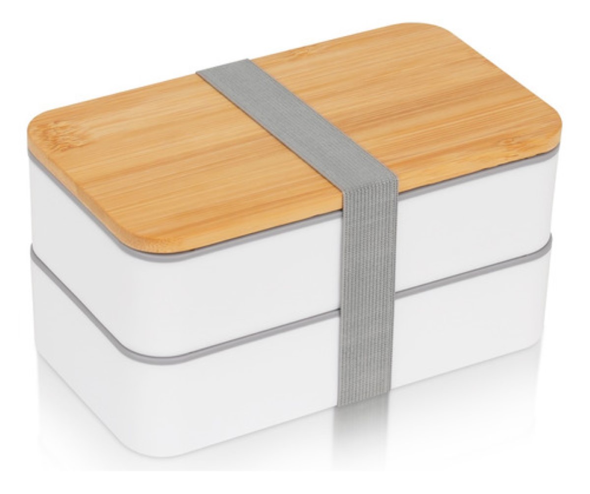 "Fiambrera Portátil Lunch Box Lonchera Gran Capacidad 1200ml Blanca  ".