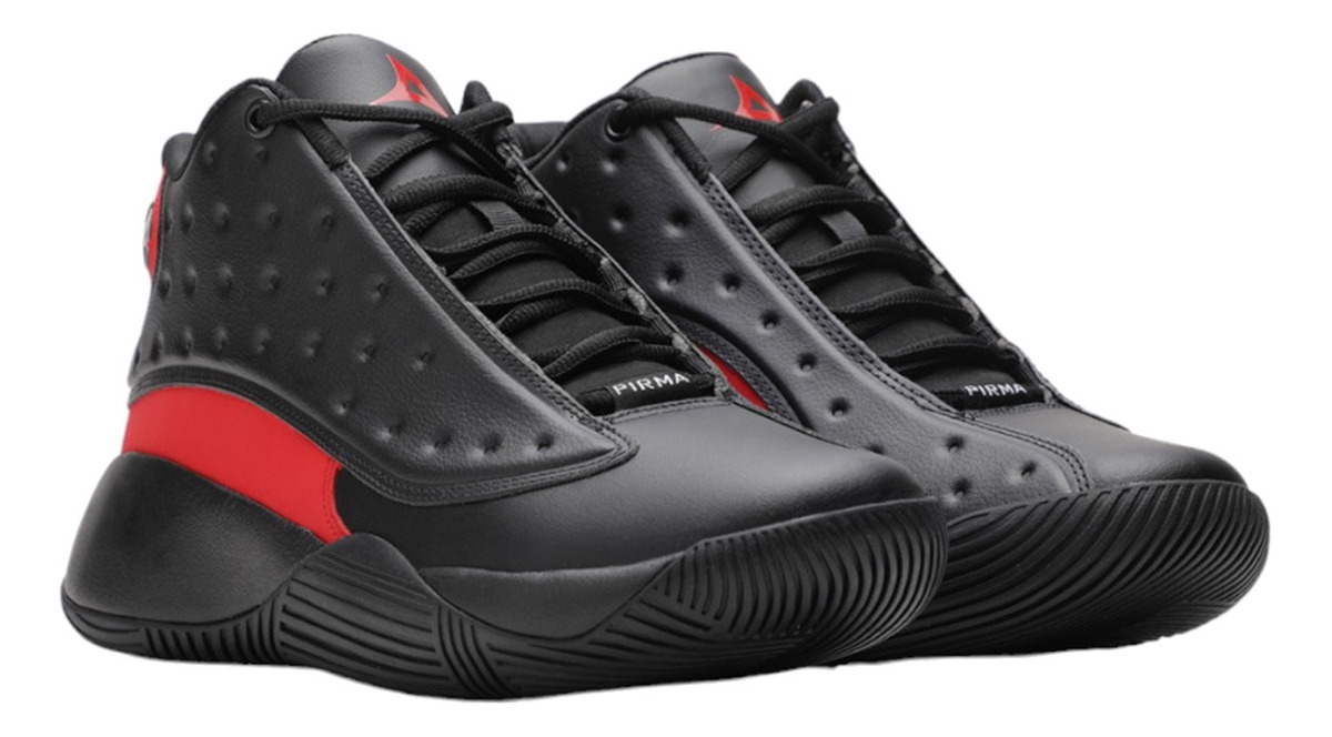Tenis Pirma Negro Rojo Deportivo Basketball 2013 Para Caballero.