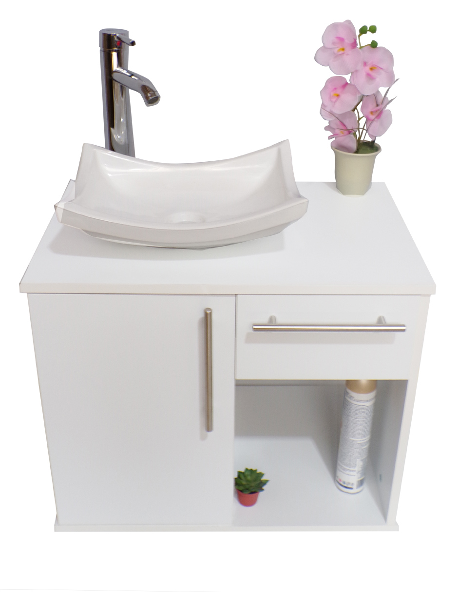 Gabinete Para Baño Con Lavamanos Y Monomando, Puerta Y Cajón.