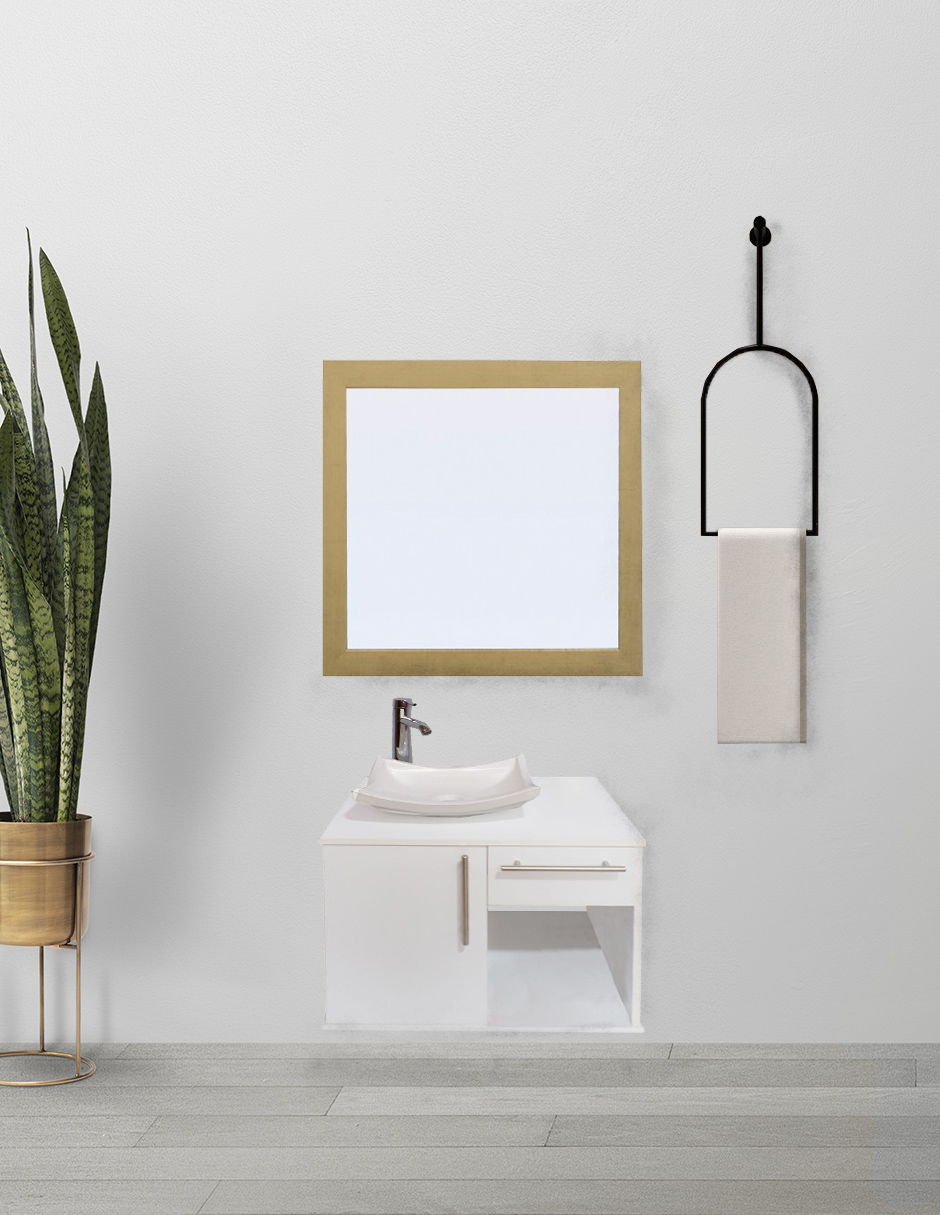 Gabinete Para Baño Con Lavamanos Y Monomando, Puerta Y Cajón.