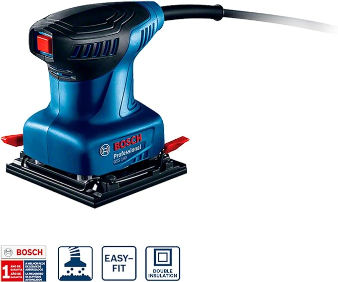 Lijadora Orbital de Palma Bosch GSS 140 220W 127V con 3 lijas.