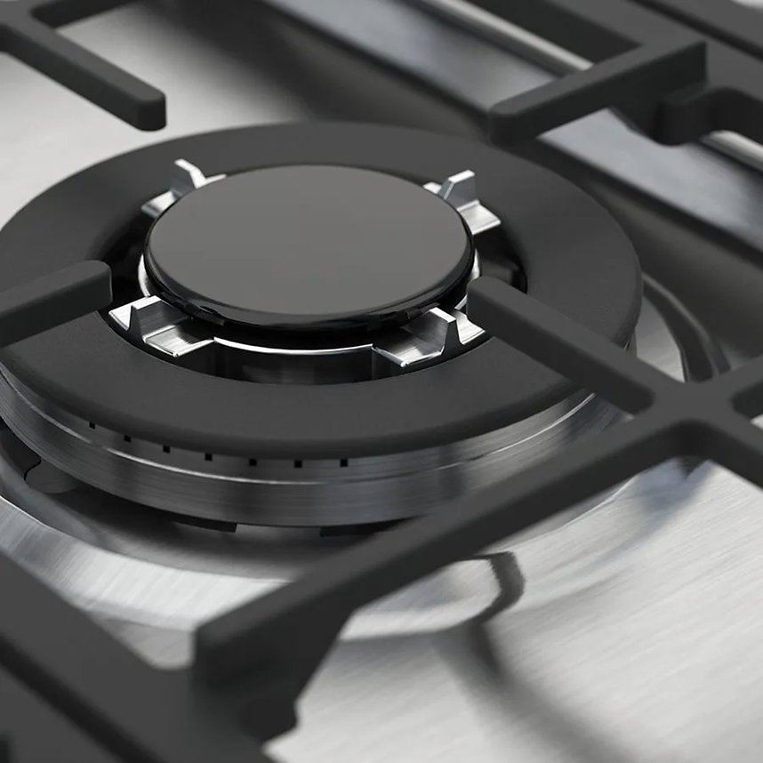 Parrilla Gas Empotre Whirlpool WP3550S de 86 cm 5 Quemadores Acer.