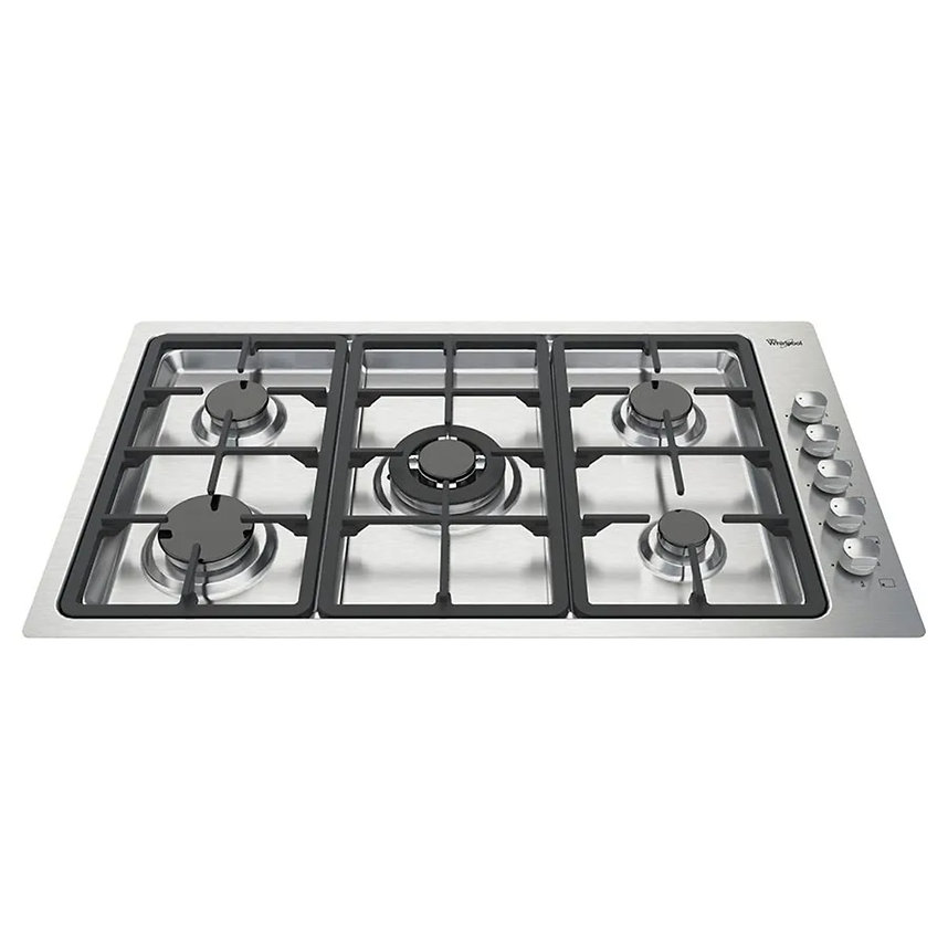 Parrilla Gas Empotre Whirlpool WP3550S de 86 cm 5 Quemadores Acer.