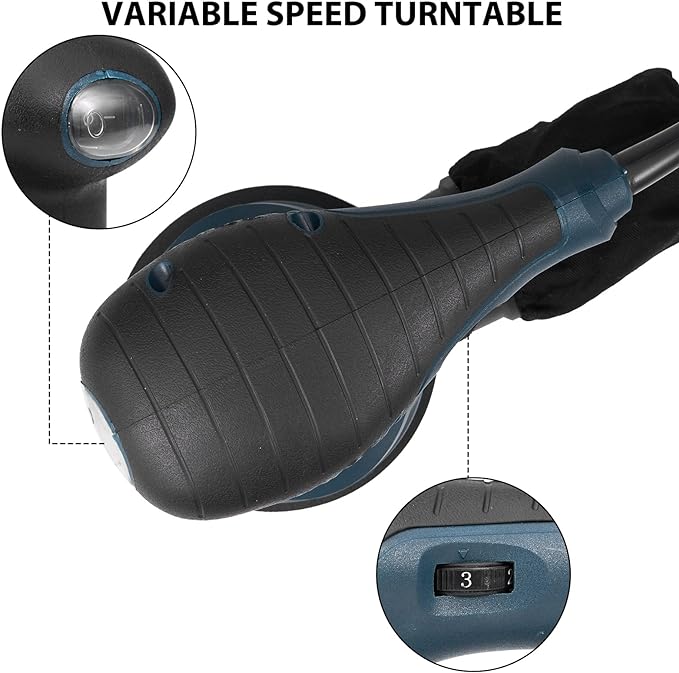 Lijadora Orbital Aleatoria de 5",5000-12000 rpm, 6 Velocidades Variables con 4 Papeles de Lija,