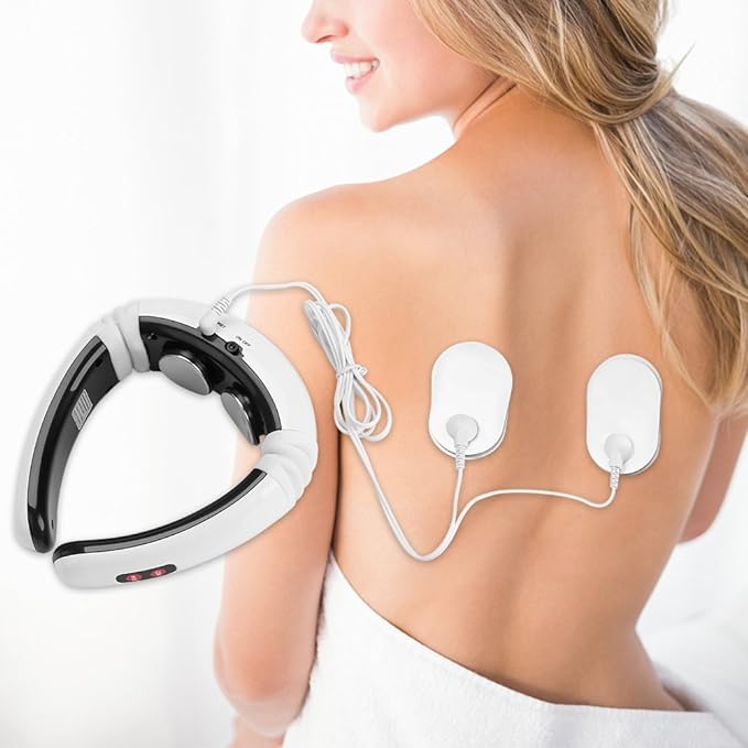 Masajeador Eléctrico De Pulso Para El Cuello, Masajeador Cervical Inteligente Multifunción Para Relajar El Cuello, Los Hombros Y La Espalda, Masajeador Muscular De 16 Grados De Fuerza Para Relajar.