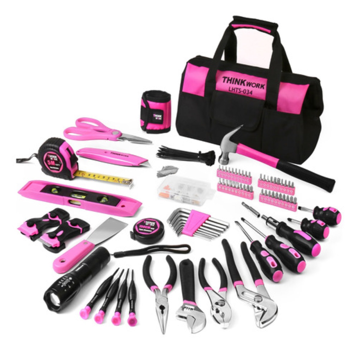 Juego De Herramientas Mecánicas Para Mujer Rosa 222 Piezas