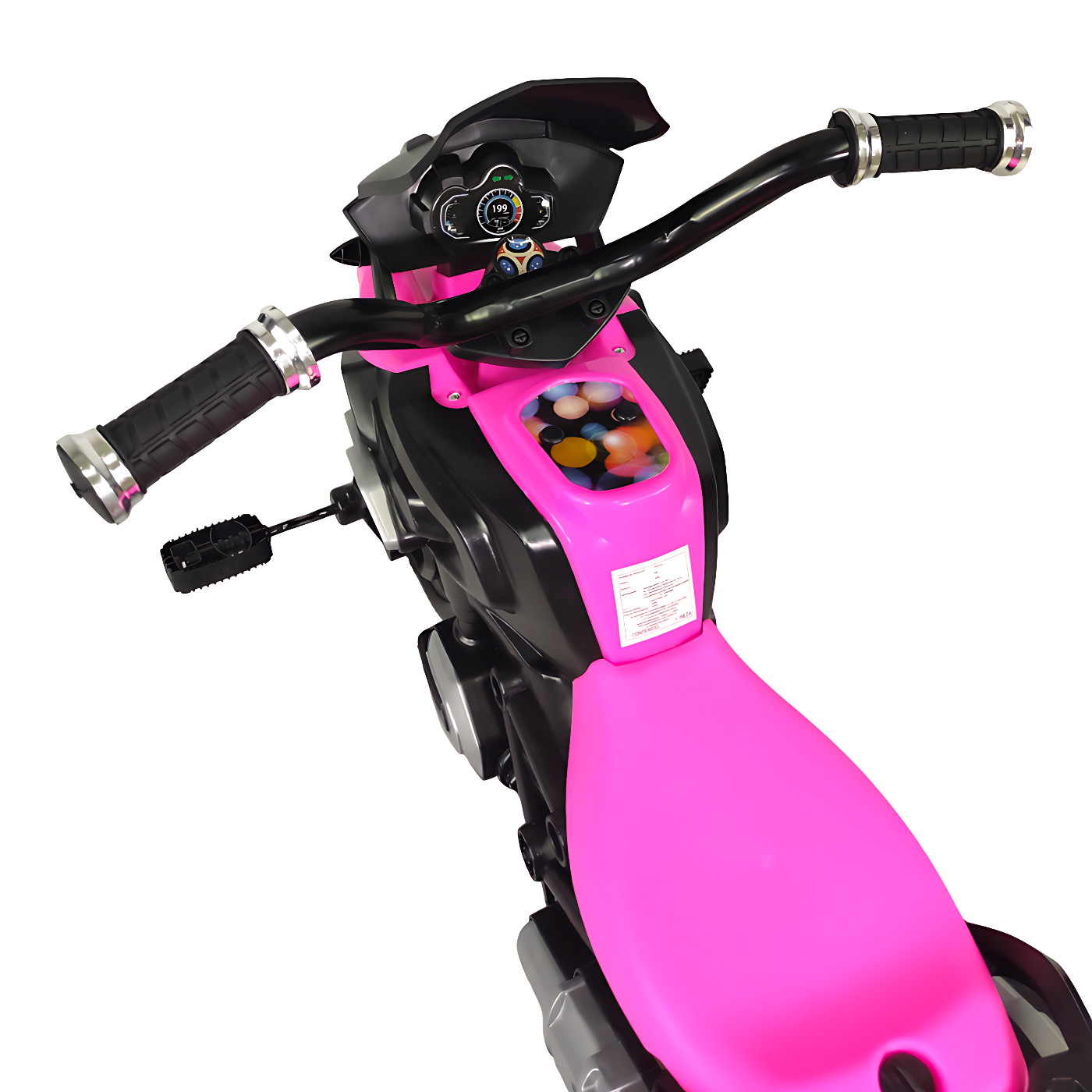 Triciclo para Niños con Diseño de Moto y Luz Frontal - Rosa .