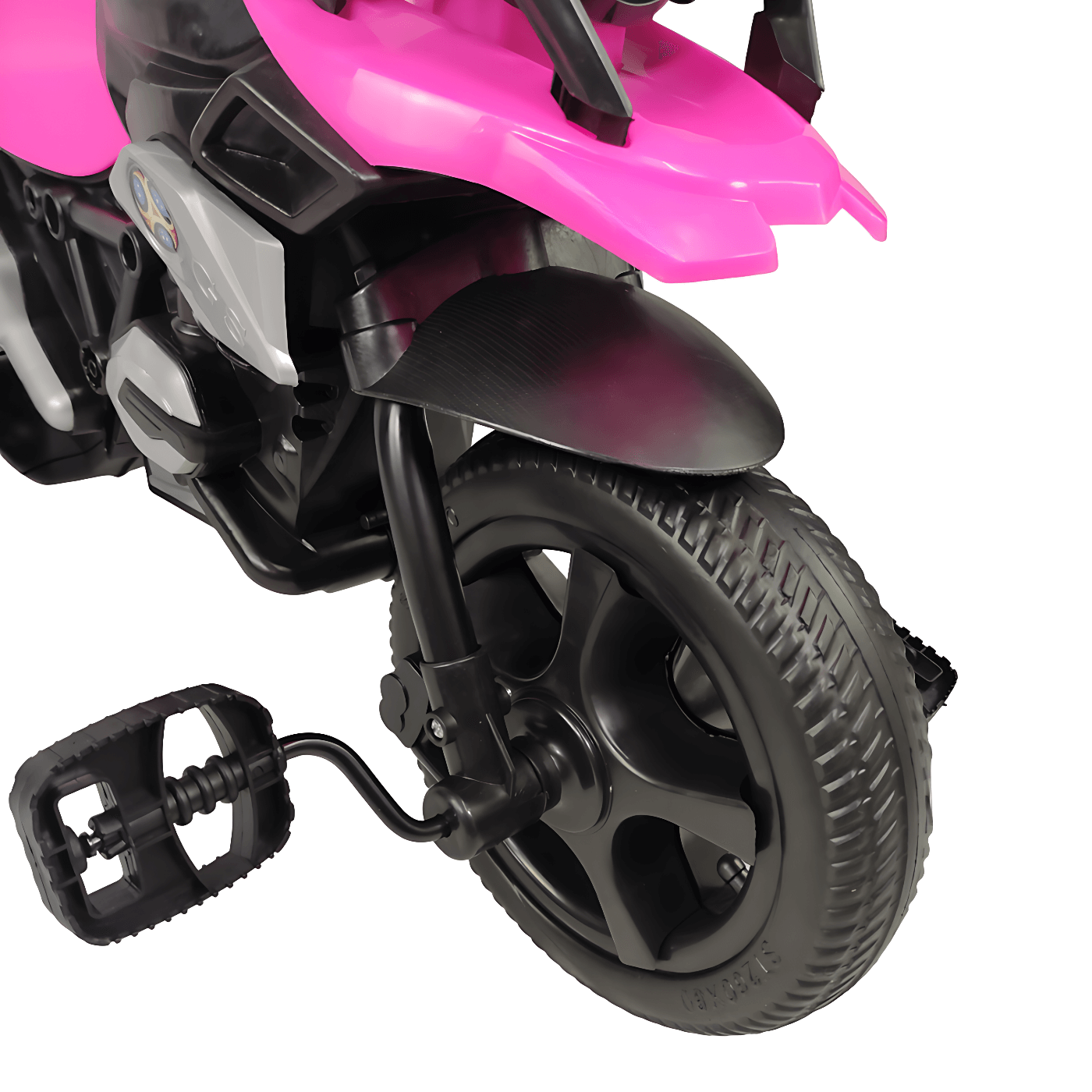 Triciclo para Niños con Diseño de Moto y Luz Frontal - Rosa .