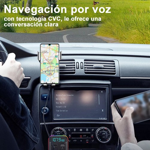 "Transmisor Bluetooth Fm De Auto Manos Libres Cargador 2 Usb "