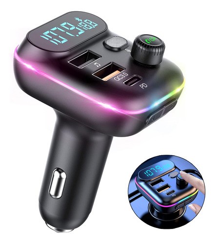 "Transmisor Bluetooth Fm De Auto Manos Libres Cargador 2 Usb "
