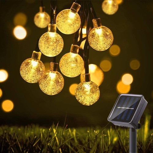 Guirnalda De Luces Solar Exterior Jardin 8 Modos 16m 80 LED