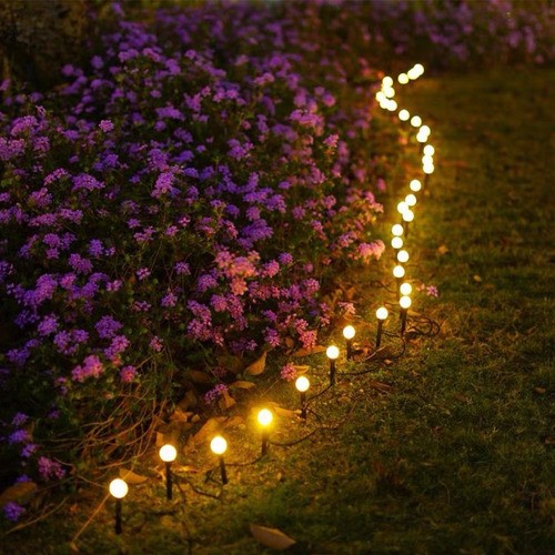 "Guirnalda De Luces Solar 9.5m 30 Foco Exterior Jardin 8modos Blanco calido "